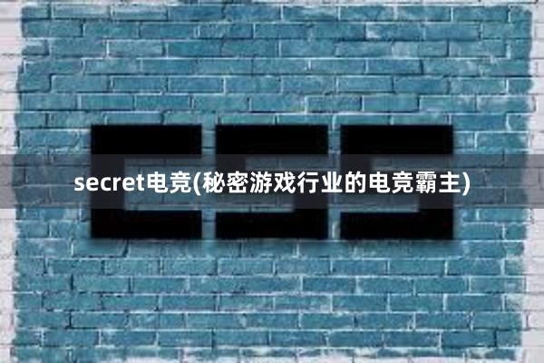 secret电竞(秘密游戏行业的电竞霸主)