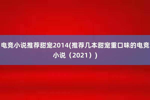 电竞小说推荐甜宠2014(推荐几本甜宠重口味的电竞小说（2021）)