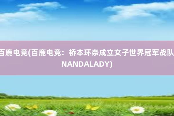 百鹿电竞(百鹿电竞：桥本环奈成立女子世界冠军战队 NANDALADY)