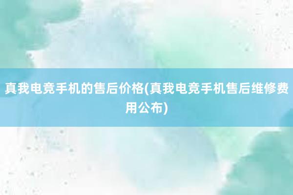 真我电竞手机的售后价格(真我电竞手机售后维修费用公布)