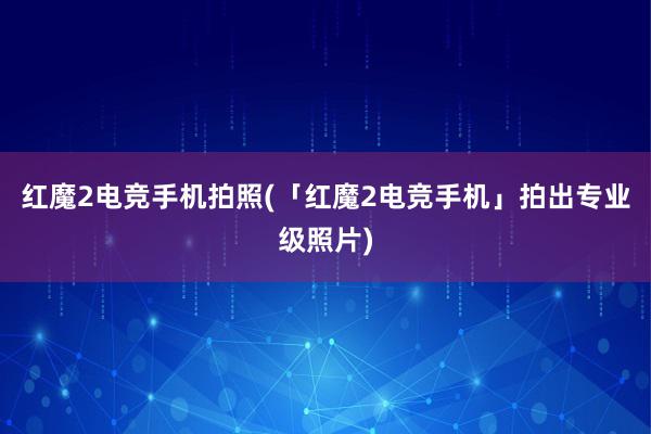 红魔2电竞手机拍照(「红魔2电竞手机」拍出专业级照片)