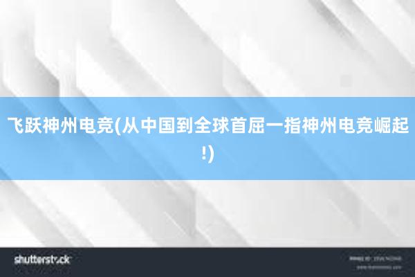 飞跃神州电竞(从中国到全球首屈一指神州电竞崛起!)