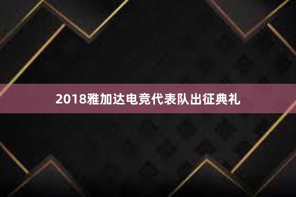 2018雅加达电竞代表队出征典礼