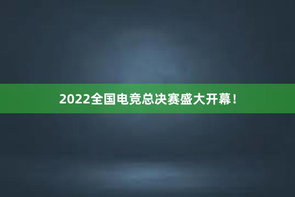 2022全国电竞总决赛盛大开幕！