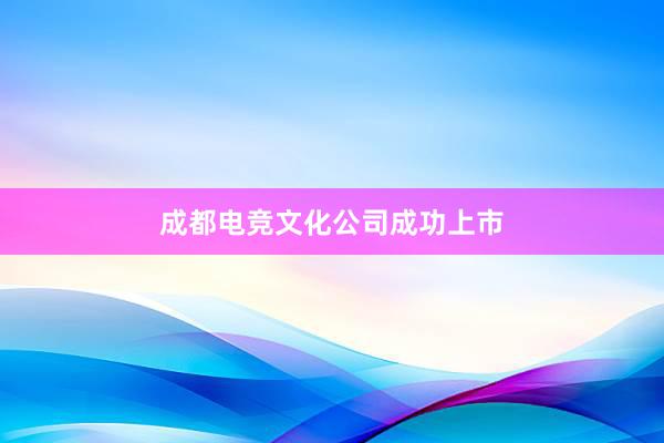 成都电竞文化公司成功上市