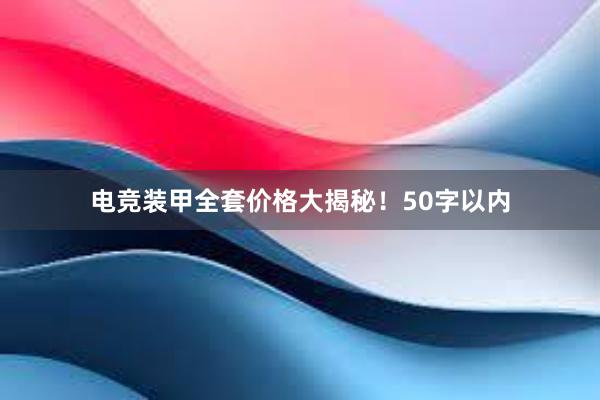 电竞装甲全套价格大揭秘！50字以内