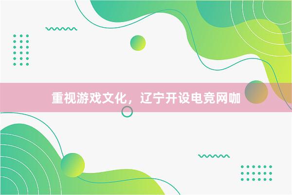 重视游戏文化，辽宁开设电竞网咖